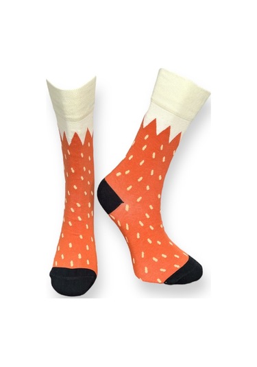 4'lü Unısex Organik Çizgili, Tilki Tasarımlı, Puantiyeli Ve Geometrik Desenli Esnek Nem Alabilen Pamuklu Spor Soket Çoraplar Çok Renkli