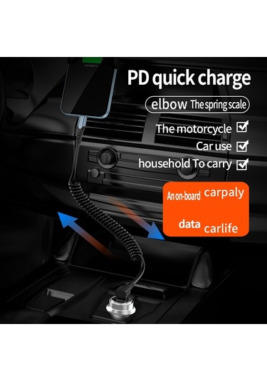 İos Uyumlu 15 Serisi 1.5m Type-c-typeTpu Kablo Ölçeklenebilir Yay Dirsek Pd Pd 60w 480mbps Şarjı Ve Veri Kablosu