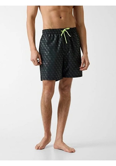 Guess F6gt26wg2a2wg2a2 Swimtrunk New 4g Log Erkek Şort Mayo Siyah