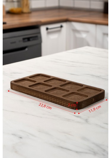 Mienda Home 8'li Ahşap Standlı Cam Baharatlık Seti Siyah Kapaklı Etiketli Baharatlık Mh01syh08 Siyah - Şeffaf