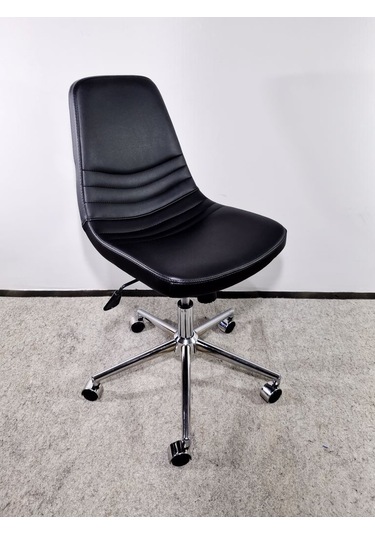 Bintaşmobilya Siyah Deri Rahat Ofis Toplantı Sandalyesi