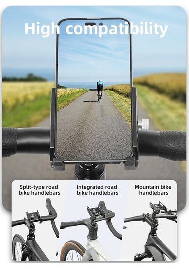 Wheel Up-bisiklet Telefon Tutucu Ayarlanabilir Alüminyum Alaşımlı Y29355-b Siyah