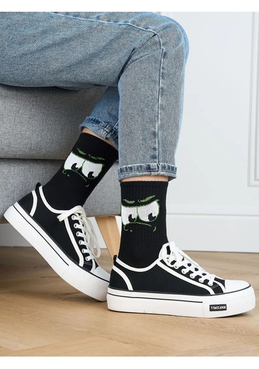 Responce 5 Çift Baskılı Uzun Çorap Seti 365222325 Gri