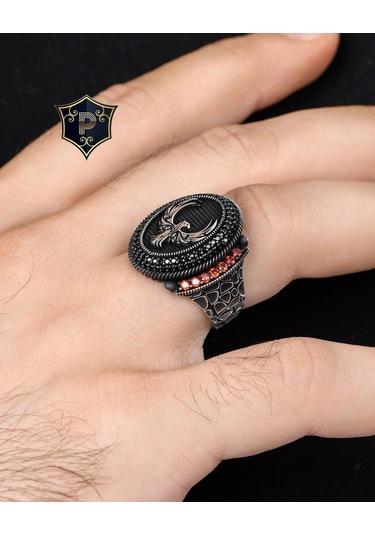 Anka Kuşu Figürlü 925 Ayar Gümüş Erkek Yüzüğü