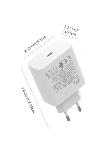 Honeybeeshop Siyah 45w Ultra Hızlı Şarj Cihazı Pd30 Usb C Fiş Ve 1m Cden Cy Şarj Kablosu 5a Seri İpdone Uyumlu 1516 Serisi Cep Telefonları Uygun