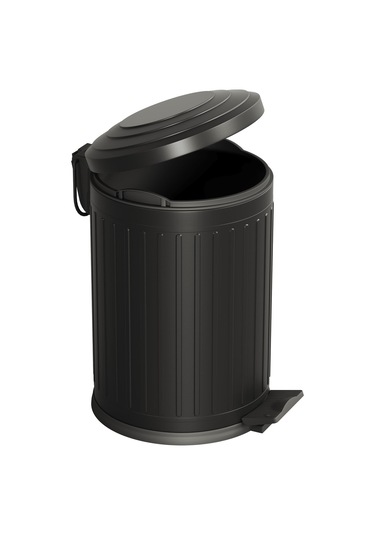Aqua Bagno Midas Çöp Kovası -pedallı 12 Lt. , Mat Siyah Siyah