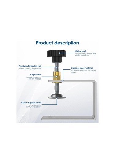 Geeksen Stainless Steel G-clamp For Drawer Panels: Non-slip, Scratch-resistant, Secure Installation 152g, Bow-type Diğer