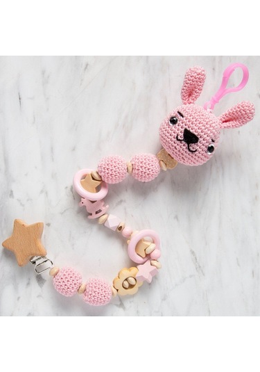 Loren 10 Adet Pembe Yassı Ahşap Boncuk