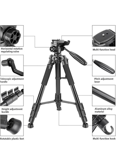 Telefon Kamera Youtuber Tripodu Tripod 47-175Cm Np-8850