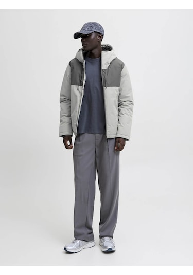 Jack & Jones Jcounion Light Padded Blocking Gri Erkek Mont 12285586 Gri