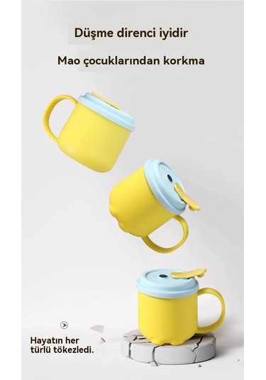 Aurora Saplıçocuk Su Bardağısilikonısıyılım Kabıdüşmeönleyici Ve Sızdırmaz Yil Mavi