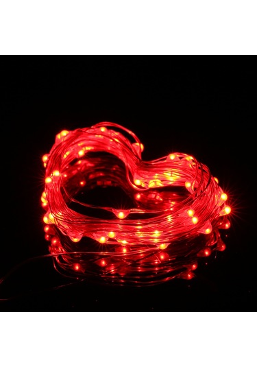 Ximistore9 Kırmızı Işıklı 30 Led'li 3 Metre Ip65 Su Geçirmez Pilli Lamba Zinciri - 4.5v 1.8w