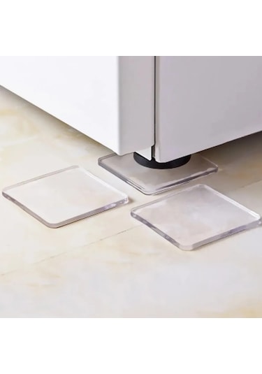 4 Adet Silikon Şeffaf Zemin Koruyucu Kaydırmaz Dayanıklı Ped Halı Kayma Önleyici