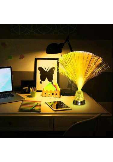 Symbee Usb Işıklı Renkli Fiber Optik Aydınlatma - Ev Dekorasyonu, Hediye, Ofis Ve Yatak Odası Için Parlak Renkler Ve Sıcak Atmosfer Oluşturur Beyaz