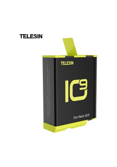 Ranyeek Telesın 1750mah Spor Kamera Pil Bataryası, Gopro Hero 10/9 Uyumlu, Hızlı Şarj, 112 Dakika Kullanım Süresi, Çoklu Koruma Özellikleri Siyah