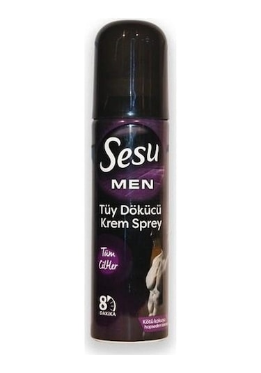 Sesu Men Tüm Ciltler için Erkek Tüy Dökücü Krem Sprey 150 ML