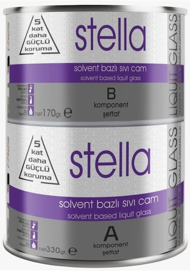 Stella Solvent Bazlı Sıvı Cam Boya 500gr 330+170