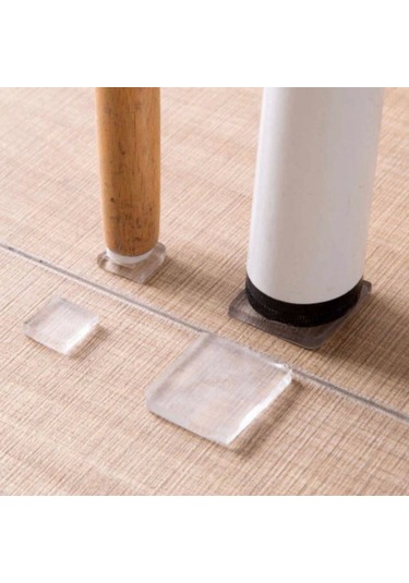 4 Adet Silikon Şeffaf Koltuk Mobilya Masa Beyaz Eşya Yazıcı Koruyucu Kaydırmaz Dayanıklı Pedler Çok Renkli