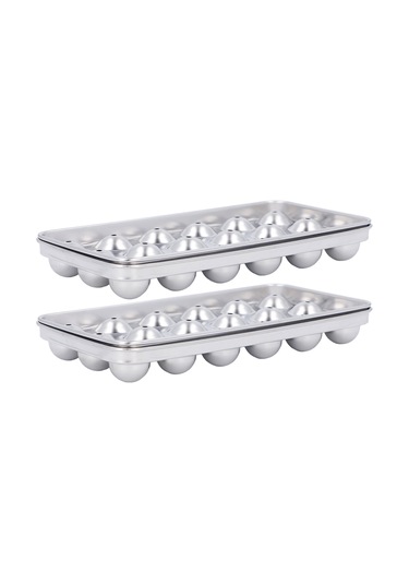 Geeroyoo 304 Çelik Buzluk Kalıbı - 18 Adet Buz Topu/jelit Oluşturucu, Kapaklı Ev Ve Bar Kullanıma Uygun, Temizliği Kolay, Dayanıklı Tasarım Diğer