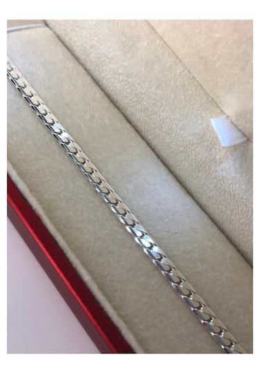 Erkek Gümüş Bileklik - 4mm Ezme Gurmet Italy Işıklı Kutuda