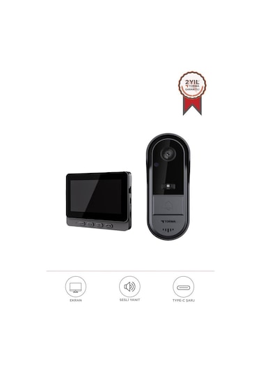 Torima Cmr-25 Siyah Akıllı Su Geçirmez Kablosuz Kapı Zili