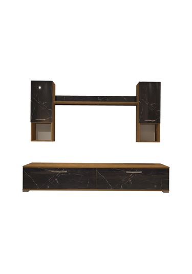 Decoraktiv Eko 5da Mdf Std Tv Ünitesi Tv Sehpası Pera - Siyah Mermer