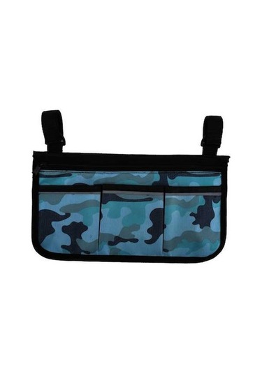 Didadodo Tekerlekli Sandalye Çantası - Yansıtıcı Şeritli, Çok Cepli, Kol Dayama Çantası 33x18cm Mavi - Yeni Tasarım Mavi