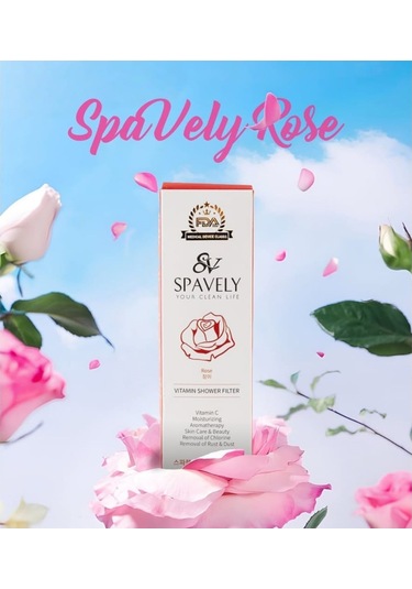 Spavely Gül Esanslı Duş Başlığı Filtresi Arıtması Güney Kore Menşei Klor Kireç Karşıtı Hoş Kokulu 150 Gr Beyaz