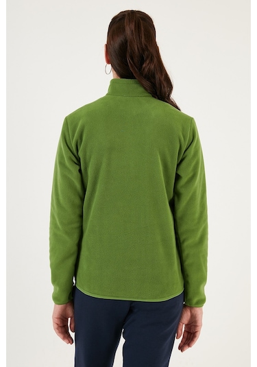 Lela Slim Fit Yumuşak Dokulu Anti-Pilling Tüylenme Yapmayan Yarım Fermuarlı Bayan Polar 5907000 Fistik Yeşil