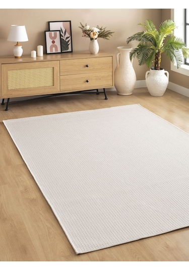 Sisal Jut Hasır Model Tek Renk Dokuma Yıkanabilir Toz Vermez Halı Krem Gri