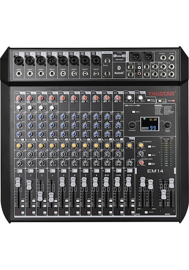 Takstar Em14 18 Kanallı 12 Mikrofon Girişli Efektli Analog Stüdyo Mixer