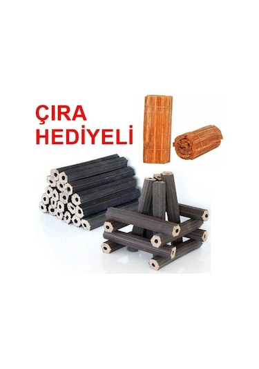 Briket Şömine Odunu 15 Kg + Çıra