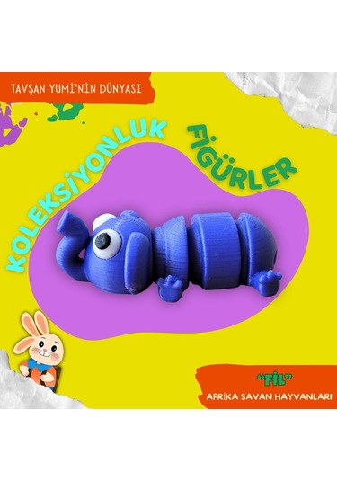 Tavşan Yumi Afrika Savan Hayvanları Koleksiyonu - 4 Parça 5-7 Cm Hareketli Oyuncaklar Ve Bilgilendirici Kartlat "