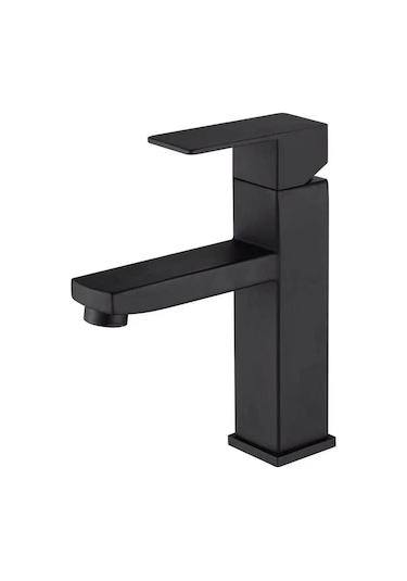 Fleko Cubik Lavabo Bataryası İnox Siyah