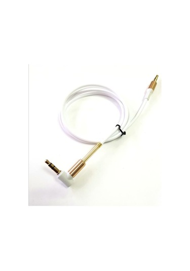 Electroon 3 5Mm Stereo Gold Beyaz Silikon Aux Kablo 1Mt