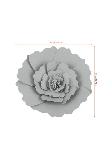 Konesam Ev, Düğün Ve Parti Dekorasyonu İçin El Yapımı 30 Cm Gri Kağıt Çiçeği - Romantik Vuruş Yaratıcı 1 Adet