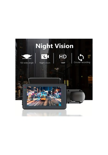Arabalar Için 1080p Dash Cam Çift Kamera 3ınch Recorder Video Wifi Araba Dvr Döngü X17-no Wıfı-2cam None