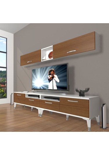 Decoraktiv Eko 5200 Mdf Silver Tv Ünitesi Tv Sehpası Beyaz - Ceviz