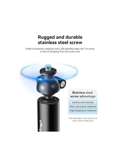 Tongxida Amagisn 70cm 1/4 İnç Bilyalı Bağlantılı Selfie Çubuğu Spor Kamerası Uzatma Çubuğu Djı/gopro Hero/ınsta360 İçin