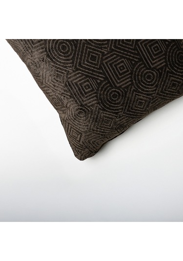 Sezyon Mira Desenli 45 45 Koyu Kahverengi Kırlent Kılıfı Koyu Kahverengi