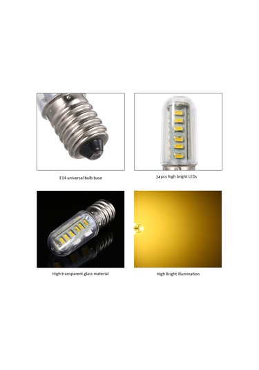 Moveevo E14 Tabanlı 24 Ledli Buzdolabı Ampulü, 3w, Ac220-240v, Islak Beyaz Işık, Enerji Tasarruflu, 30.000 Saat Ömür Sıcak Beyaz