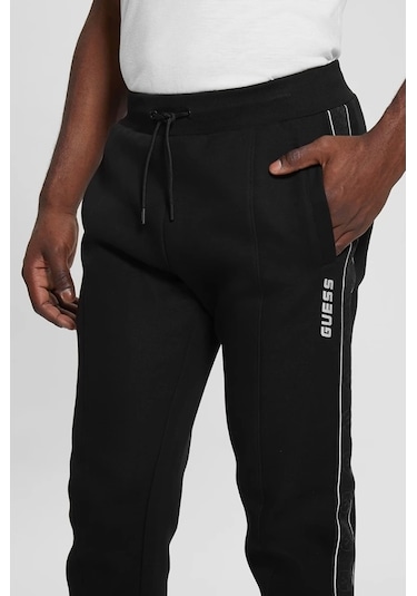 Guess Erkek Yanı Logolu Jogger Pantolon Siyah