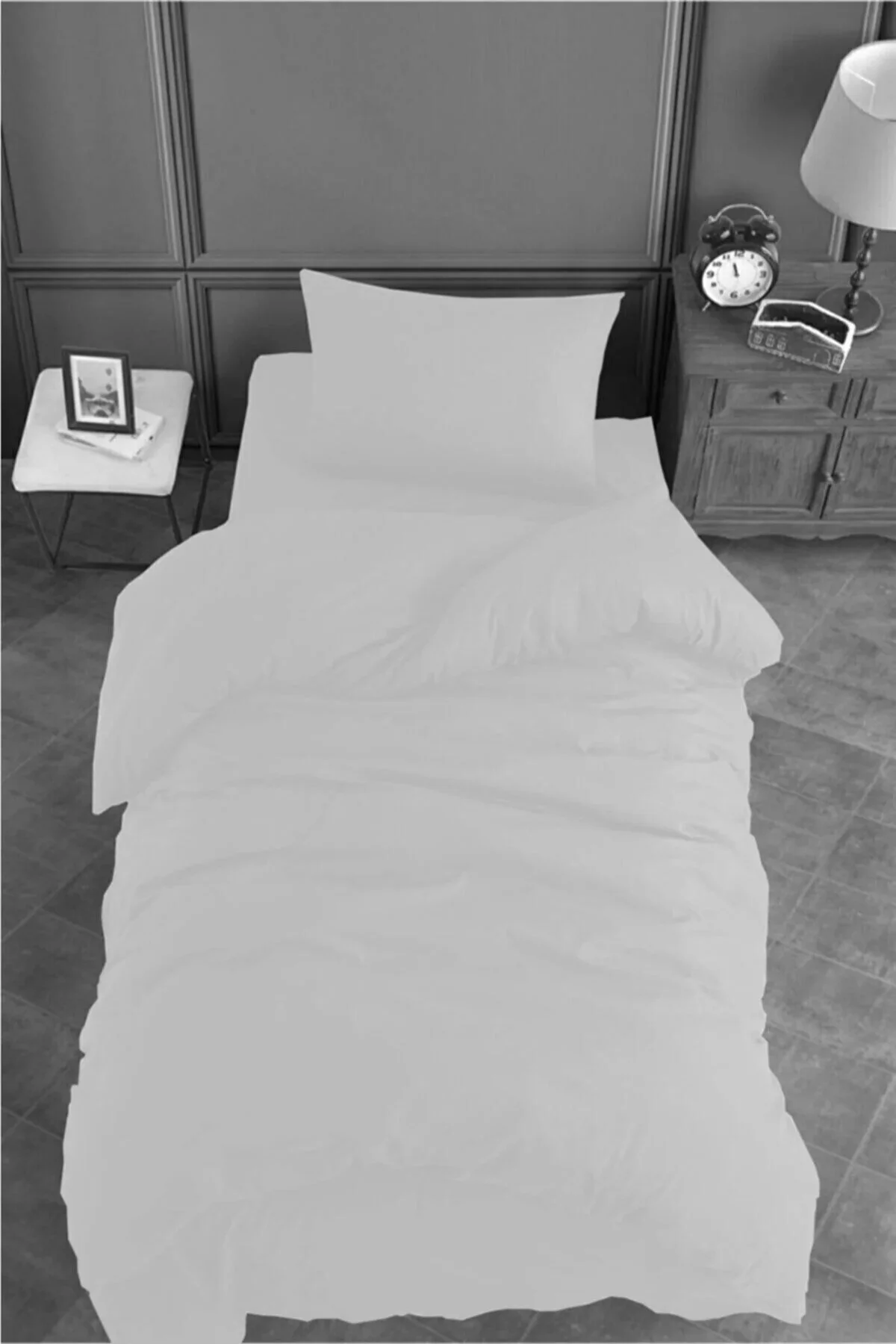 Tek Kişilik Premium Ranforce Yumuşak Dokulu Lastikli Çarşaf Takımı Beyaz