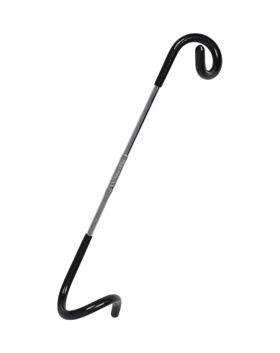 Dofolink Stainless Steel Çadır Feneri Asma Kolu - İki Başlı Kaymazlı Kanca, Spiral Taşınabilir, Siyah Siyah