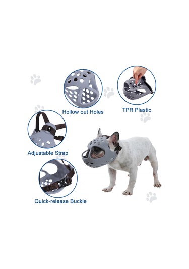 Xindoker Köpek Ağızlığı - Isırma Önleyici, Yumuşak Tpu Malzeme, Nefes Alabilir Tasarım, Siyah Renk S Boy