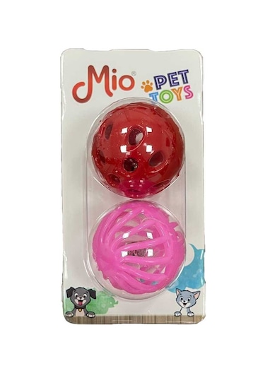 Mio Asetatlı İkili Top Kedi Oyuncağı 3,8 Cm