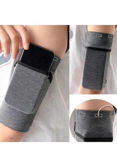 Reedark S Boyutu Gri Spor Kolluk Çantası - Koşu Ve Egzersizlerde Telefon, Anahtar, Para Taşıma - Serbest Eller İle Spor Yapın