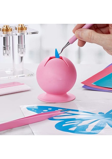 Leezsing Vinil El Sanatları İçin Silikon Atık Toplayıcı - Ergonomik Tasarım, Güçlü Sogma, Hassas Aletleri Korumak Pembe