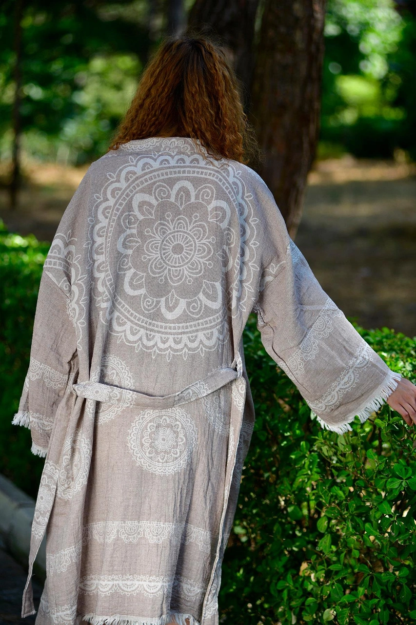 Brandsmithshop Bej Mandala Kimono Çok Renkli