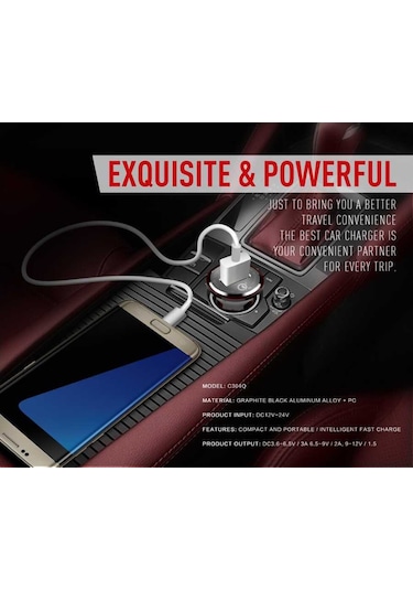 Biriva Home Zr-c304q Micro Araç Şarj Seti - Siyah Siyah